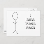 Ik mis je gezicht Briefkaart (Voorkant / Achterkant)