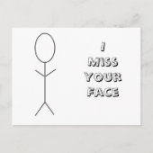 Ik mis je gezicht Briefkaart (Voorkant)