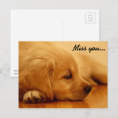 Ik mis je! Golden Retriever Puppy Briefkaart (Voorkant / Achterkant)