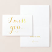 Ik mis je gouden folie elegante typografie folie kaarten (Display)