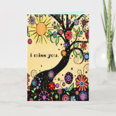 Ik mis je grillige kleurrijke vrolijke boom kaart (Voorkant)