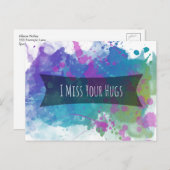 Ik mis je handkleurige schilderachtige schouderklo briefkaart (Voorkant / Achterkant)