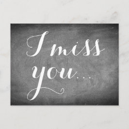 Ik mis je, Handschrift Typografie Black White Briefkaart