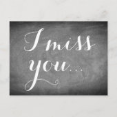 Ik mis je, Handschrift Typografie Black White Briefkaart (Voorkant)