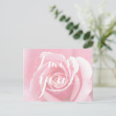 Ik mis je, Handschrift Typografie Roze Rose Briefkaart (Staand voorkant)