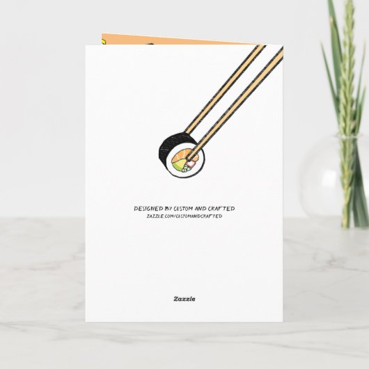 "Ik mis je heel erg" "Laten we sushi halen" Cute P Kaart (Achterkant)