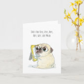 Ik mis je heel erg, Pug Card Kaart (Gele Bloem)