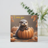 Ik mis je Hier voor jou Support Kaart Autumn Otter (Staand voorkant)