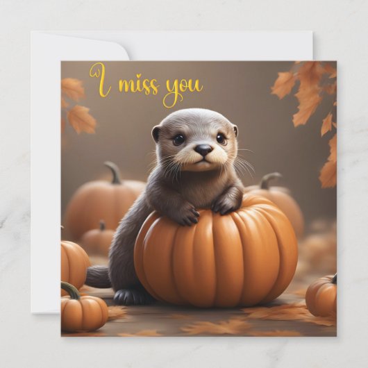 Ik mis je Hier voor jou Support Kaart Autumn Otter (Voorkant)