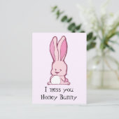 Ik mis je honingbunny briefkaart (Staand voorkant)