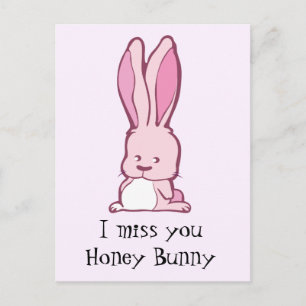 Ik mis je honingbunny briefkaart