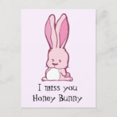 Ik mis je honingbunny briefkaart (Voorkant)