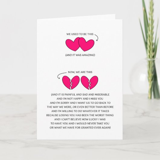 IK MIS JE - IK WIL JE TERUG - HET SPIJT ME KAART (Voorkant)