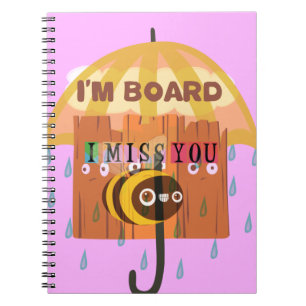 Ik mis je in de regen Ik verveel me Notitieboek