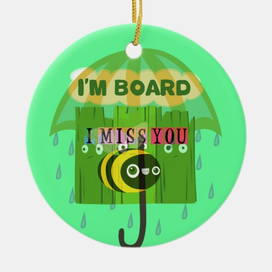 Ik mis je in het algemeen keramisch ornament (Voorkant)