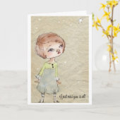 Ik mis je, is alles - Wenskaart Kaart (Gele Bloem)