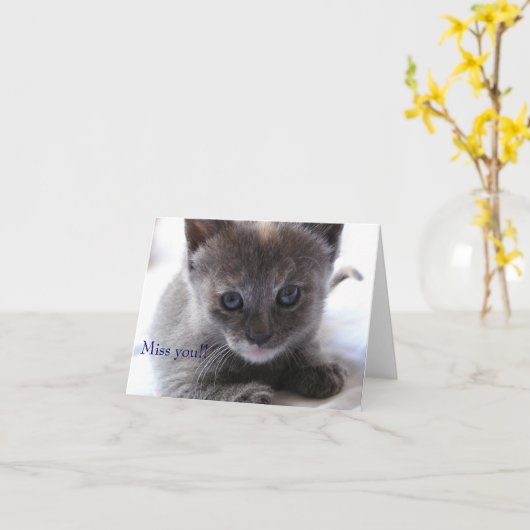 Ik mis je! kaart (Gele Bloem)