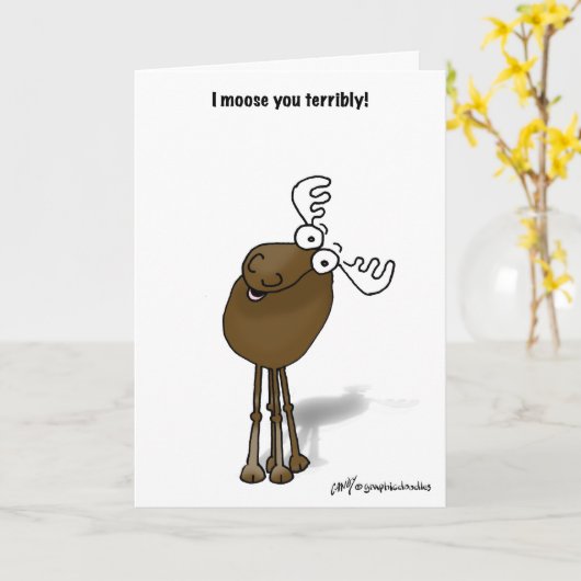 Ik mis je! kaart (Gele Bloem)