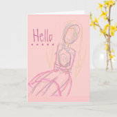 Ik mis je kaart in roze (Gele Bloem)
