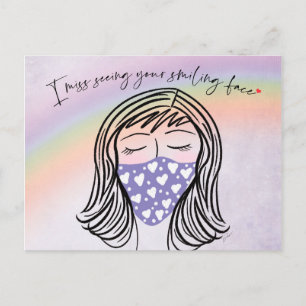 Ik mis je lachende gezicht Briefkaart