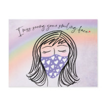 Ik mis je lachende gezicht Briefkaart