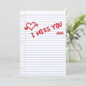 ik mis je : laptoppapier kaart (Staand voorkant)