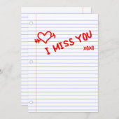 ik mis je : laptoppapier kaart (Voorkant / Achterkant)