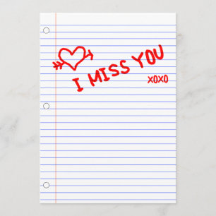 ik mis je : laptoppapier kaart