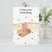 Ik mis je. Laten we ophangen. Wenskaart. Bedankkaart (Staand voorkant)