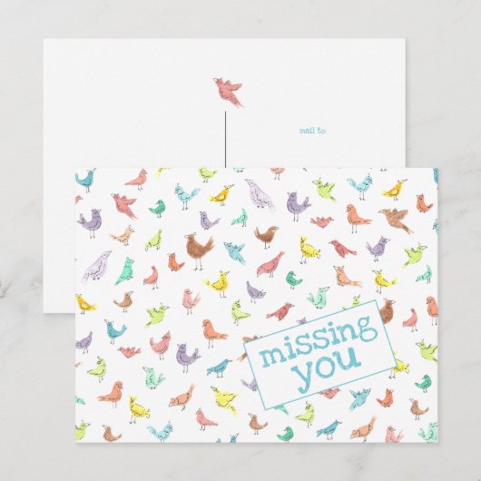 Ik mis je leuk Briefkaart (Voorkant / Achterkant)