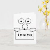 Ik mis je leuke cartoon aanpasbare kaart (Gele Bloem)