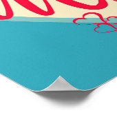 Ik mis je met decoratieve harten poster (Hoek)