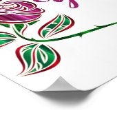 Ik mis je met een mooi roos. poster (Hoek)