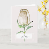 Ik mis je, Modern, elegant, roos. Kaart (Gele Bloem)