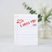 ik mis je notitieboek papier briefkaart (Staand voorkant)