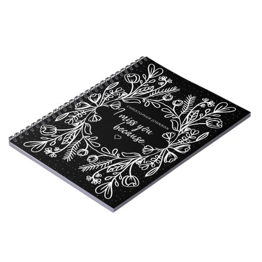 Ik mis je omdat... Grief Keepomwille Journal Notitieboek (Linkerzijde)