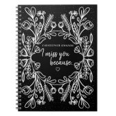 Ik mis je omdat... Grief Keepomwille Journal Notitieboek (Voorkant)