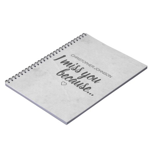 Ik mis je omdat... Grief Keepomwille Journal Notitieboek (Linkerzijde)