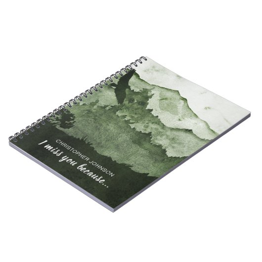 Ik mis je omdat... Grief Keepomwille Journal Notitieboek (Linkerzijde)