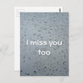 Ik mis je ook, waterdruppels Rain Background Briefkaart (Voorkant / Achterkant)