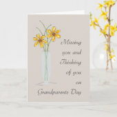 Ik mis je op Grootouders Dag Denken aan jou Kaart (Gele Bloem)