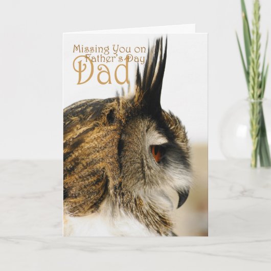 Ik mis je op vaderdag papa, Eagle Owl Reflect Kaart (Voorkant)