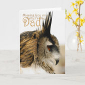 Ik mis je op vaderdag papa, Eagle Owl Reflect Kaart (Gele Bloem)