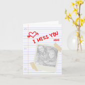 Ik mis je papier kaart (Gele Bloem)