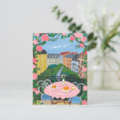 Ik mis je Paris Balcony Tea w Uitzichten Art Briefkaart (Staand voorkant)