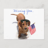 Ik mis je patriottische teckel Briefkaart (Voorkant)