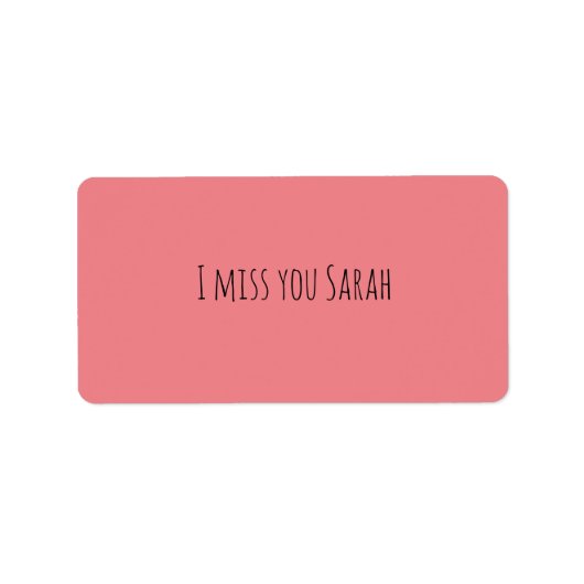 Ik mis je roze, eenvoudige moderne sticker (Voorkant)