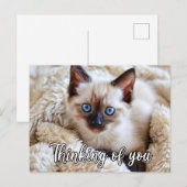Ik Mis Je - Schattige Siamese Kat Briefkaart (Voorkant / Achterkant)