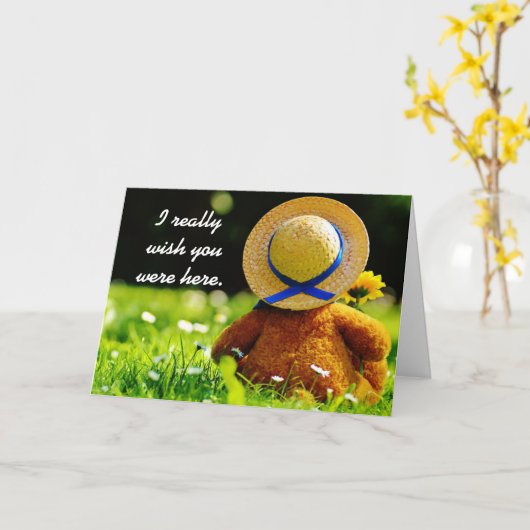 Ik mis je Schattigee beestje Kaart (Gele Bloem)