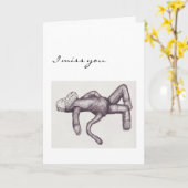 Ik mis je sok aap kaart (Gele Bloem)